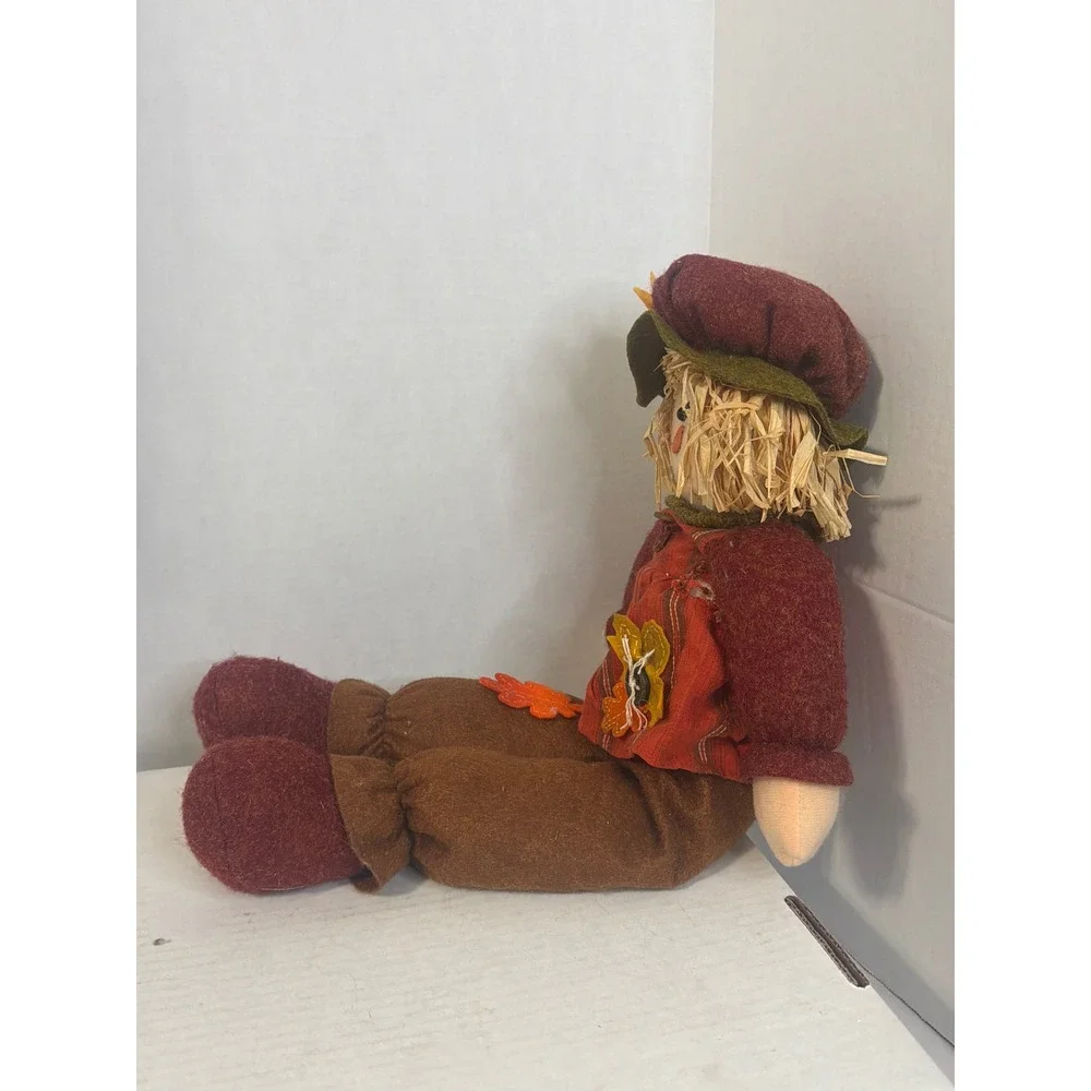 Prima Creations Autumn Scarecrow Plush Sitting Fall Decor Sunflower